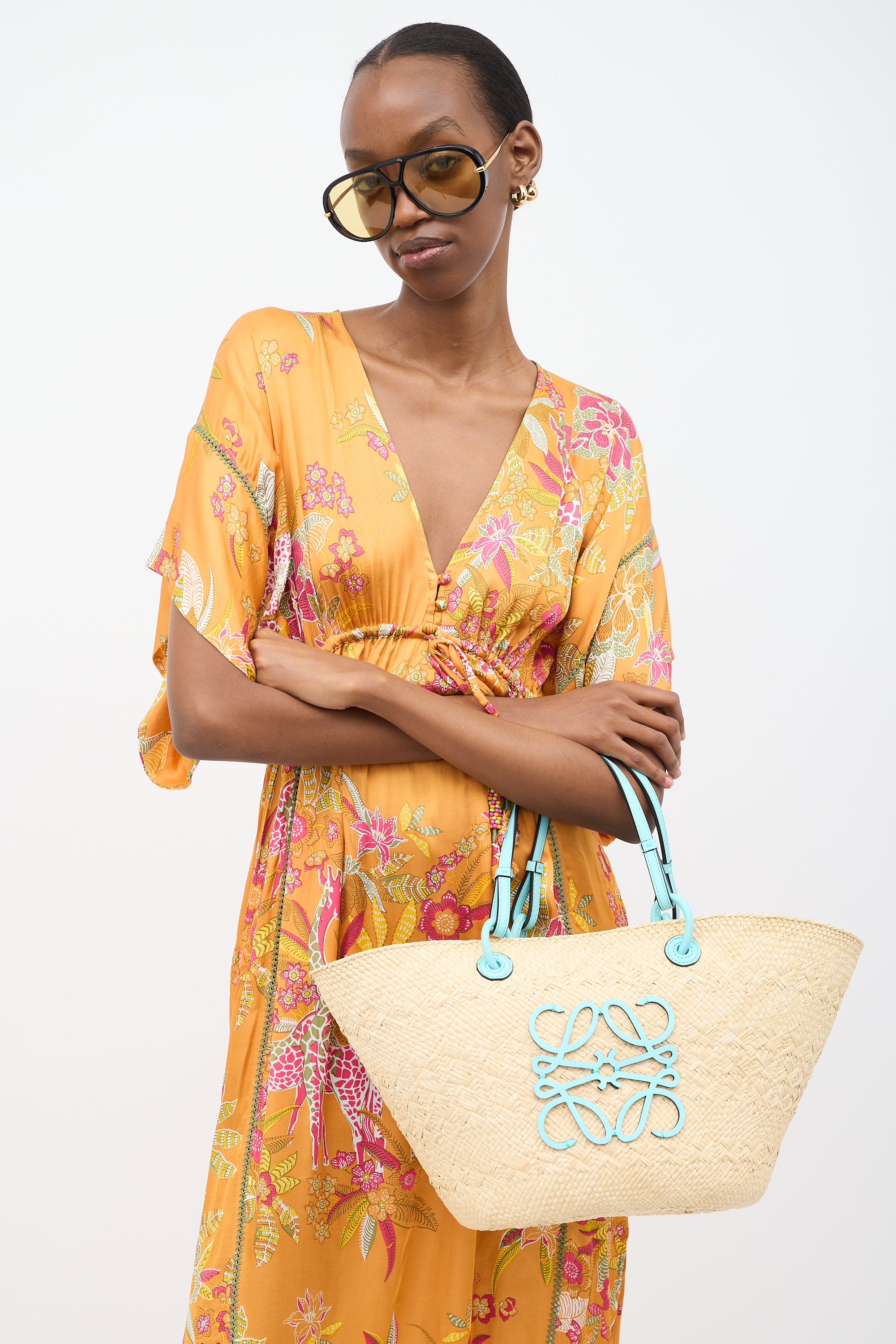 Loewe X Tiffany & Co. Beige & Light Blue Basket Bag