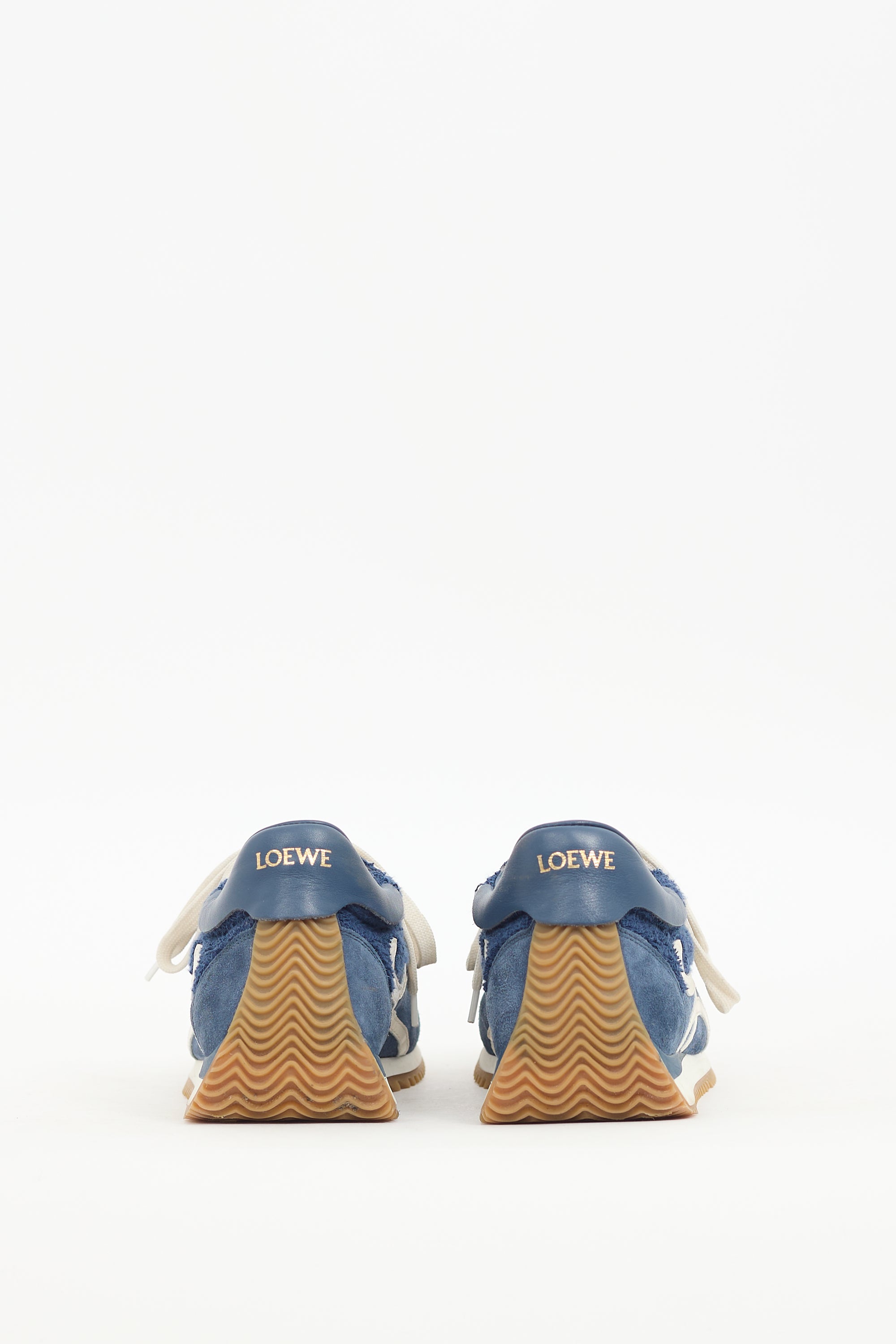 Loewe Navy Suede & Terry Cloth Flow Sneaker