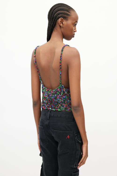 Loewe x Paula's Ibiza Multi Color Metallic Fringe Top