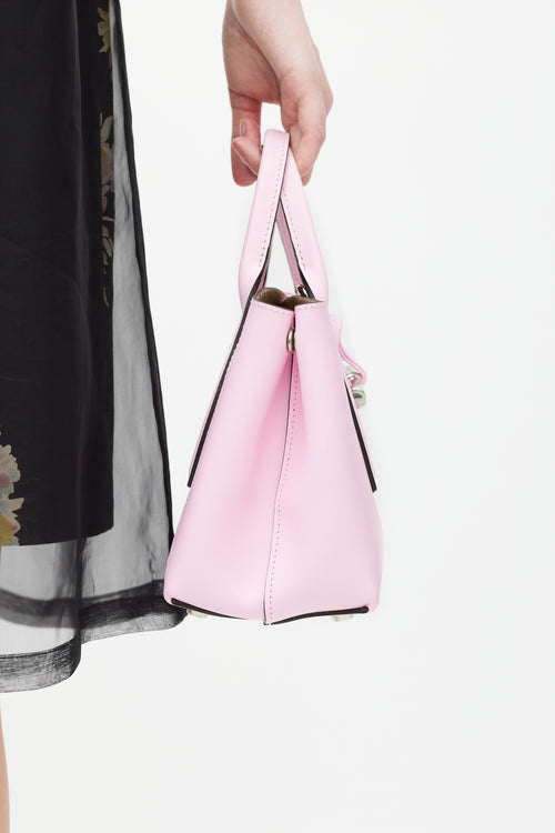 Longchamp Pink & Red Leather Roseau Bag