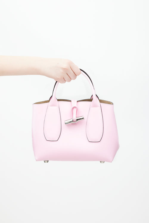 Longchamp Pink & Red Leather Roseau Bag