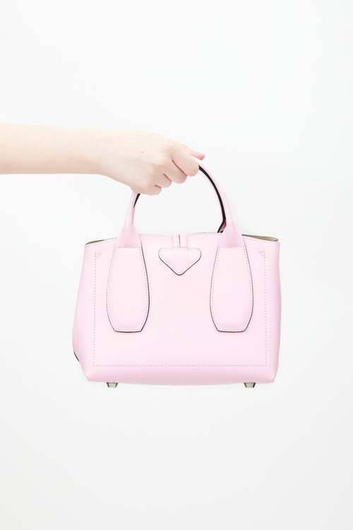 Longchamp Pink & Red Leather Roseau Bag