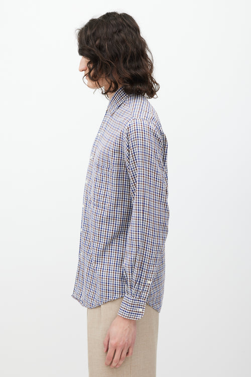 Loro Piana Blue & Multicolour Check Shirt