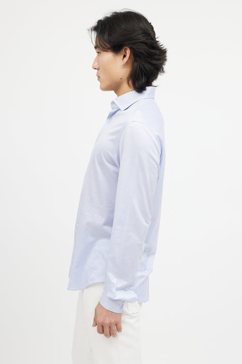 Loro Piana Blue & White Houndstooth Shirt