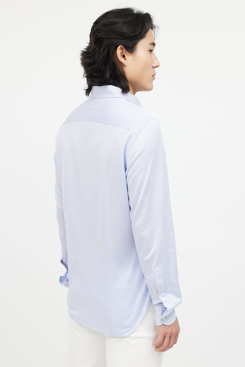 Loro Piana Blue & White Houndstooth Shirt