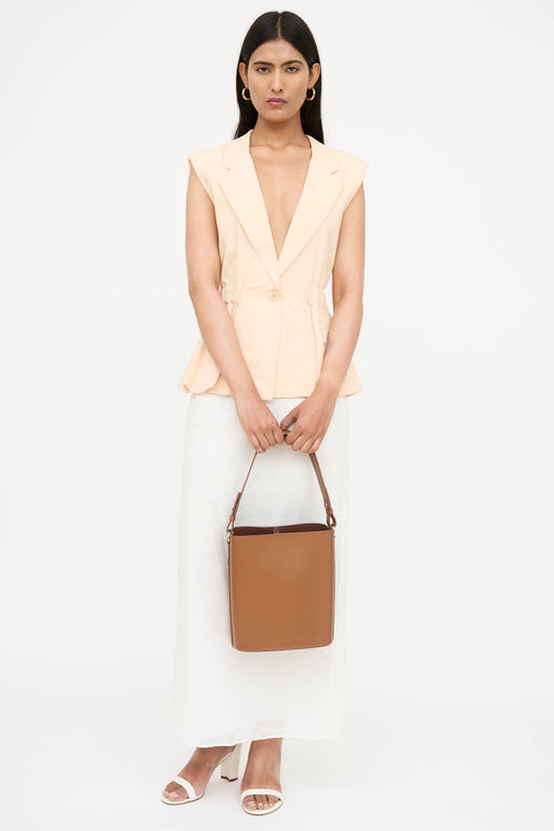 Loro Piana Leather Artemis Bucket Bag