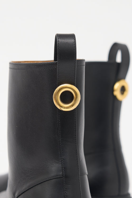 Loro Piana Leather Kilda Ankle Boot