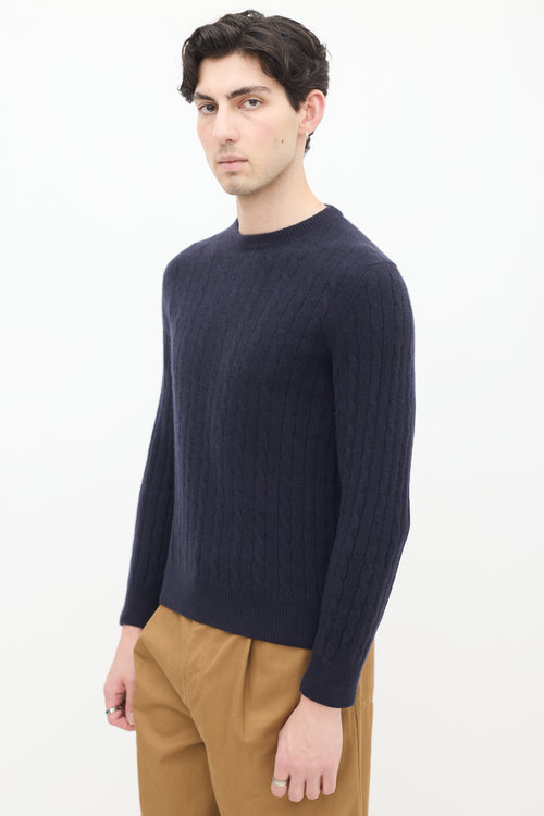 Loro Piana Navy Baby Cashmere Sweater