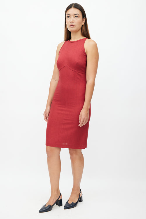 Loro Piana Red Silk & Cashmere Midi Dress
