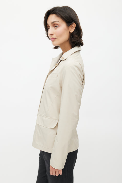 Loro Piana Beige Silk & Knit Reversible Jacket