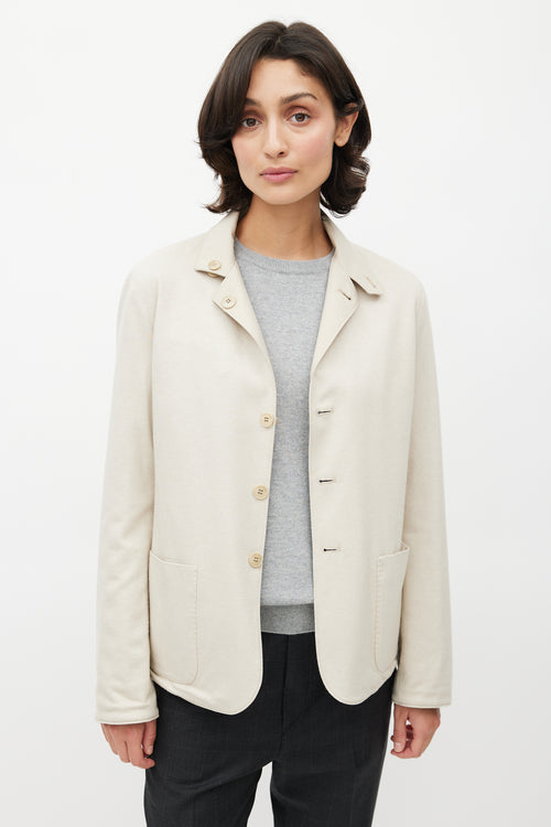Loro Piana Beige Silk & Knit Reversible Jacket