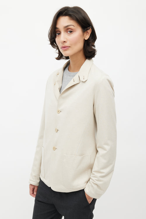 Loro Piana Beige Silk & Knit Reversible Jacket