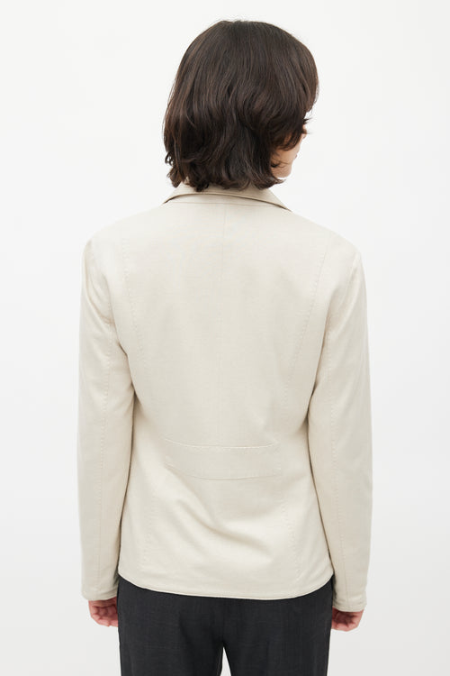 Loro Piana Beige Silk & Knit Reversible Jacket