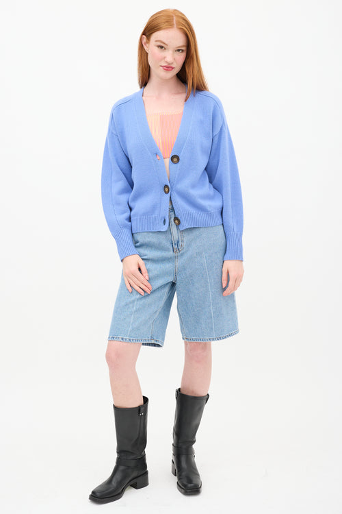 Lou Lou Studio Blue Wool & Cashmere Zanzibar Cardigan