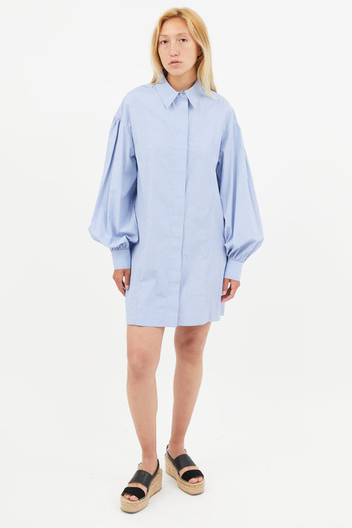 Loulou Studio Blue & White Stripe Shirt Dress