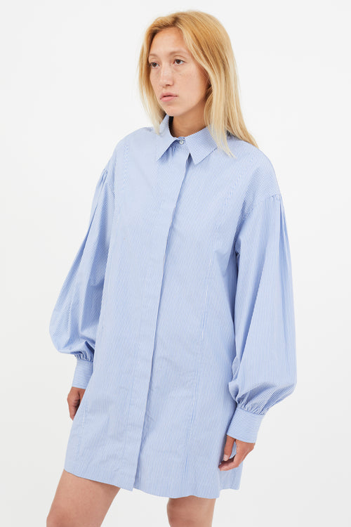 Loulou Studio Blue & White Stripe Shirt Dress