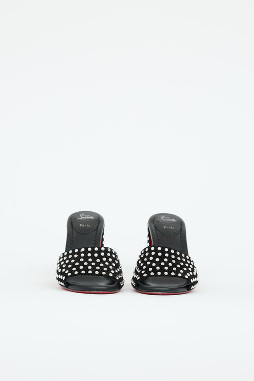 Christian Louboutin Suede Crystal Jane High Heel Mule