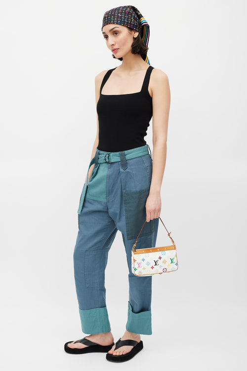 Louis Vuitton 2003 White & Multicolour Murakami Pochette Bag