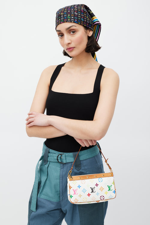 Louis Vuitton 2003 White & Multicolour Murakami Pochette Bag