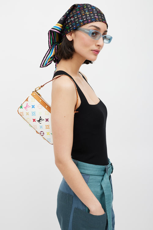 Louis Vuitton 2003 White & Multicolour Murakami Pochette Bag