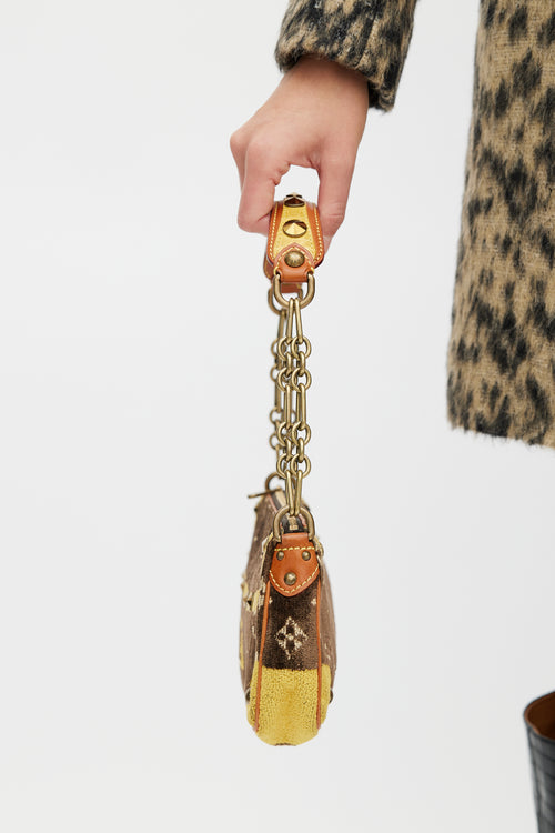 Louis Vuitton 2004 Brown & Yellow Monogram Trompe L'oeil Pochette