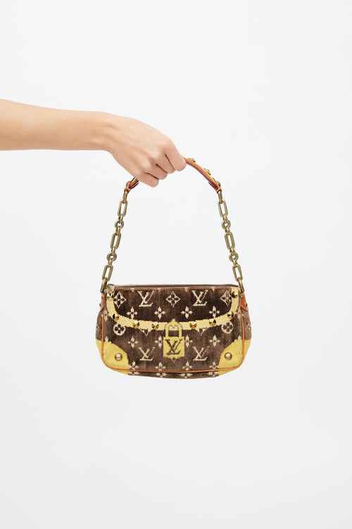 Louis Vuitton 2004 Brown & Yellow Monogram Trompe L'oeil Pochette