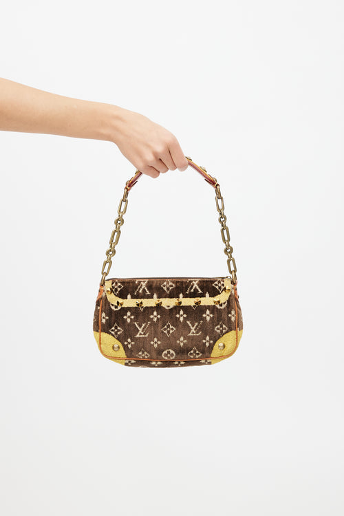 Louis Vuitton 2004 Brown & Yellow Monogram Trompe L'oeil Pochette