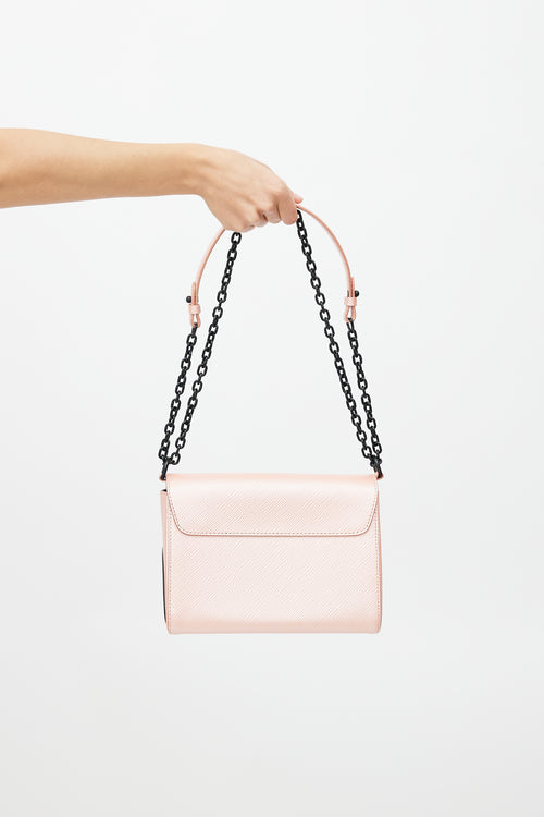 Louis Vuitton 2015 Pink Metallic & Black Epi Leather Twist MM Bag