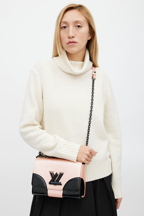 Louis Vuitton 2015 Pink Metallic & Black Epi Leather Twist MM Bag