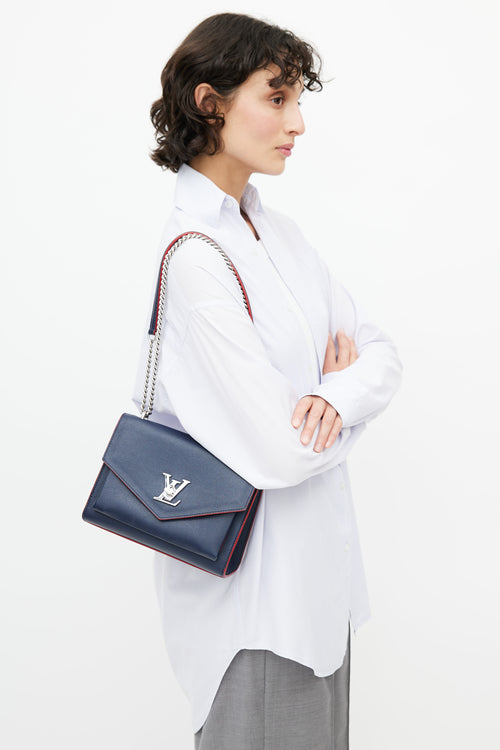 Louis Vuitton 2020 Navy & Silver Mylockme Shoulder Bag