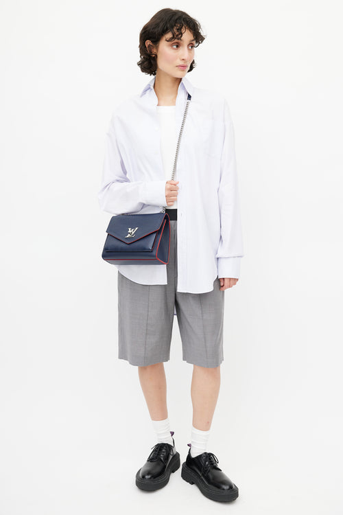 Louis Vuitton 2020 Navy & Silver Mylockme Shoulder Bag