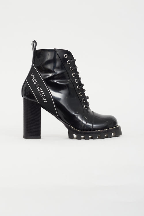 Louis Vuitton Black & White Logo Star Trail Boot