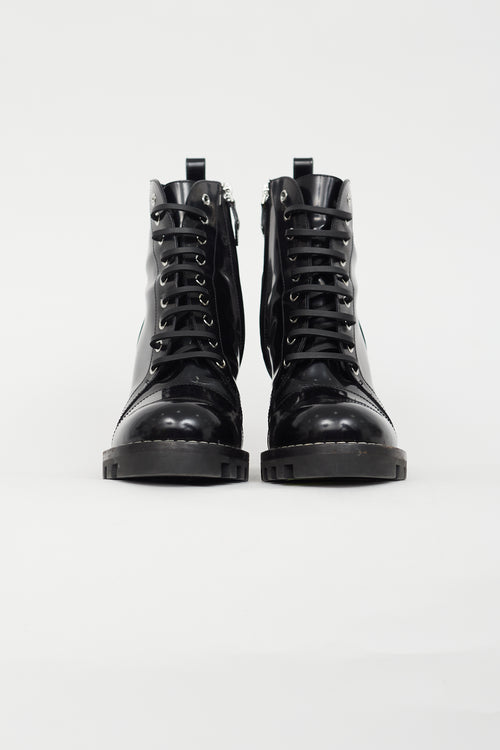 Louis Vuitton Black & White Logo Star Trail Boot