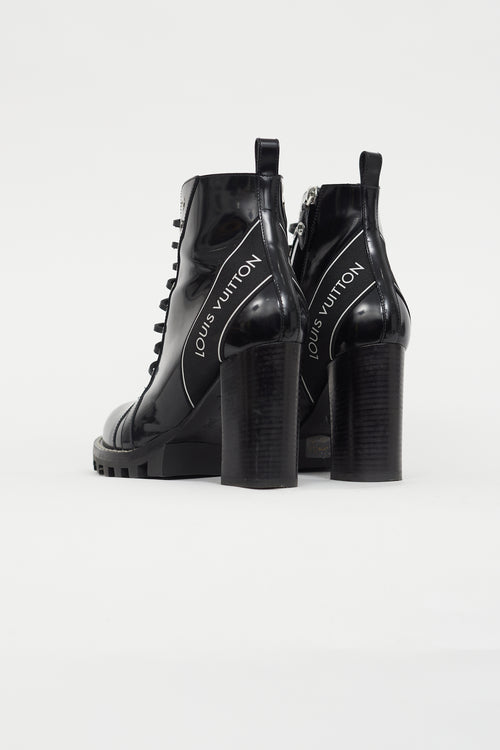 Louis Vuitton Black & White Logo Star Trail Boot