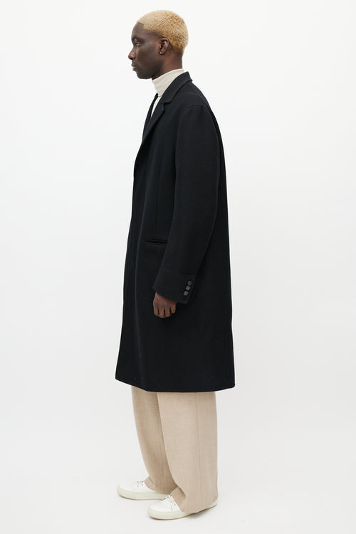 Louis Vuitton Black & Grey Wool Monogram Coat