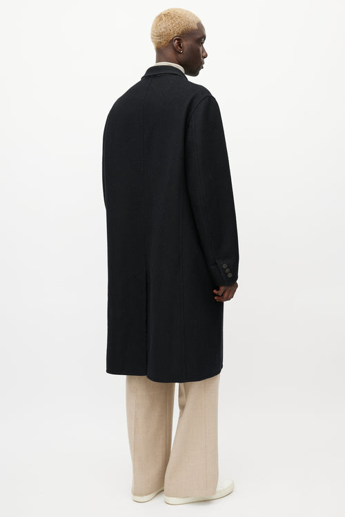 Louis Vuitton Black & Grey Wool Monogram Coat
