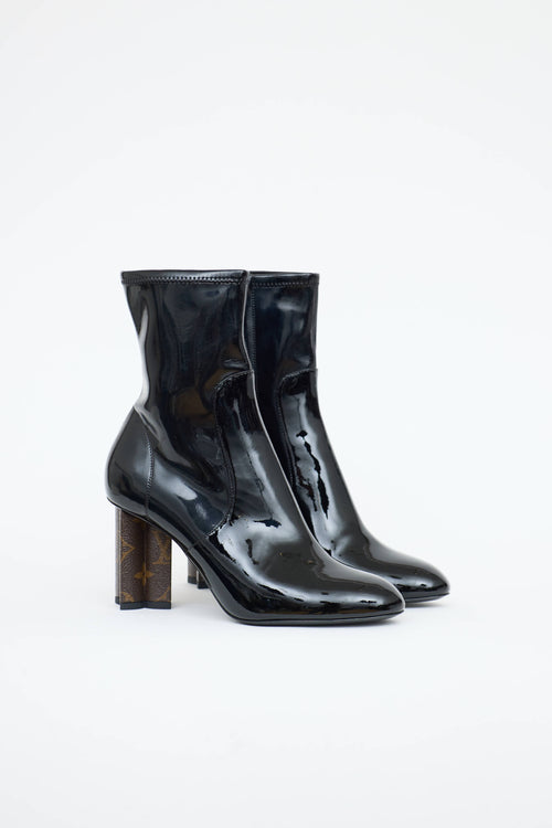 Louis Vuitton Patent Silhouette Ankle Boot