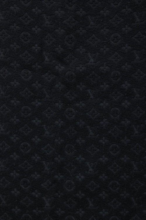 Louis Vuitton Black Wool Monogram Scarf