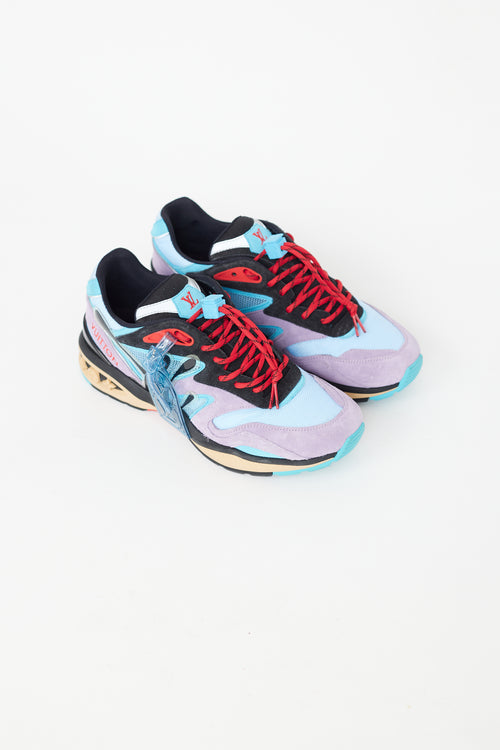 Louis Vuitton Blue & Purple Suede Trail Sneaker
