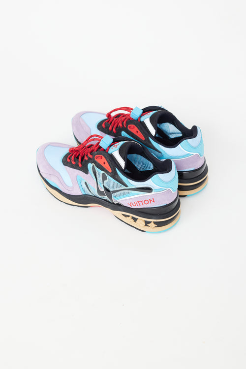 Louis Vuitton Blue & Purple Suede Trail Sneaker
