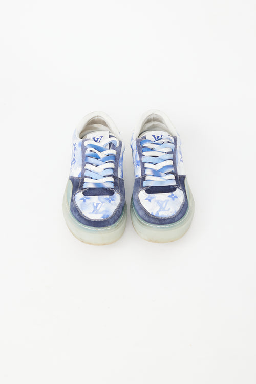 Louis Vuitton Blue & White Watercolour Ollie Monogram Sneaker