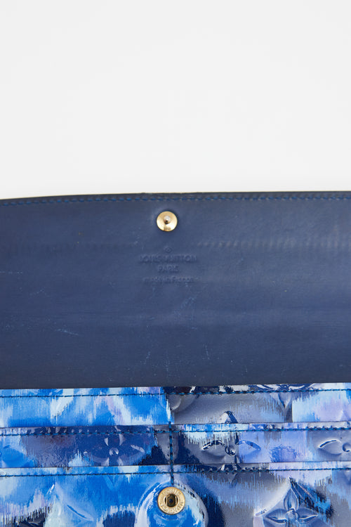 Louis Vuitton Blue Ikat Vernis Sarah Wallet
