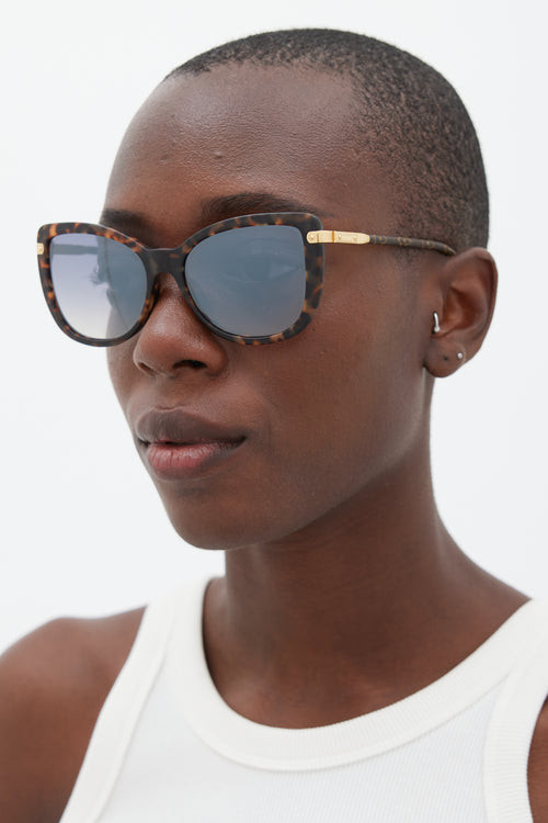 Louis Vuitton Brown & Gold Z0629E Monogram Cateye Sunglasses