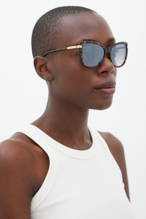 Louis Vuitton Brown & Gold Z0629E Monogram Cateye Sunglasses