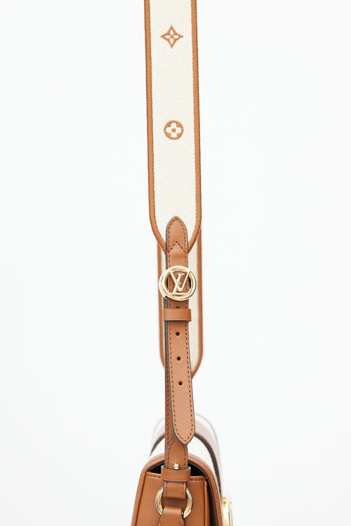 Louis Vuitton Brown Leather & Canvas Pont 9 Soft MM Crossbody Bag