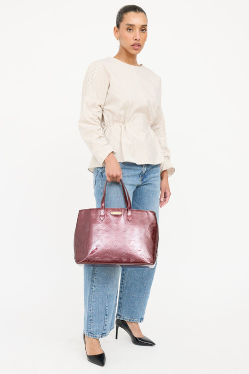 Louis Vuitton Amarante Vernis Wilshire Tote Bag