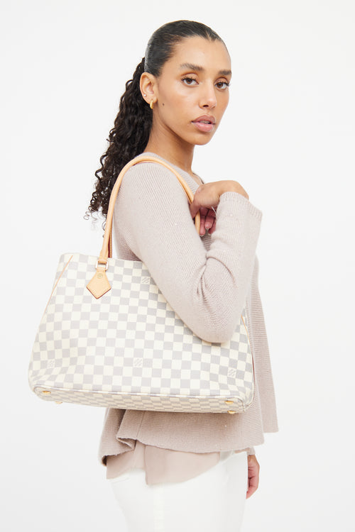 Louis Vuitton Cream & Navy Damier Azur Calvi Tote Bag