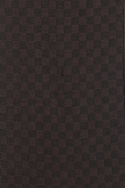 Louis Vuitton Dark Brown Wool Damier Logo Scarf