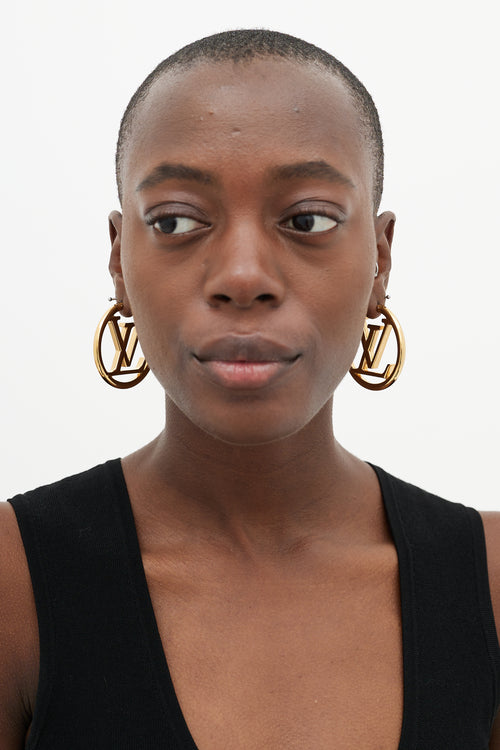 Louis Vuitton Louise PM Logo Earrings