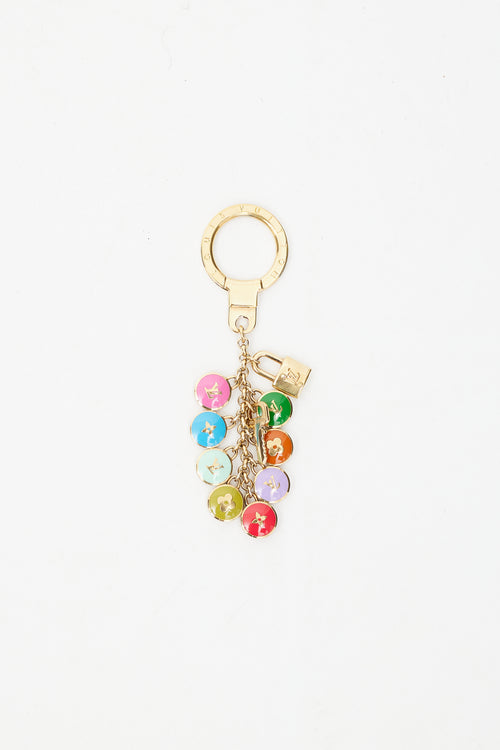 Louis Vuitton Gold & Multicolour Charm Keychain